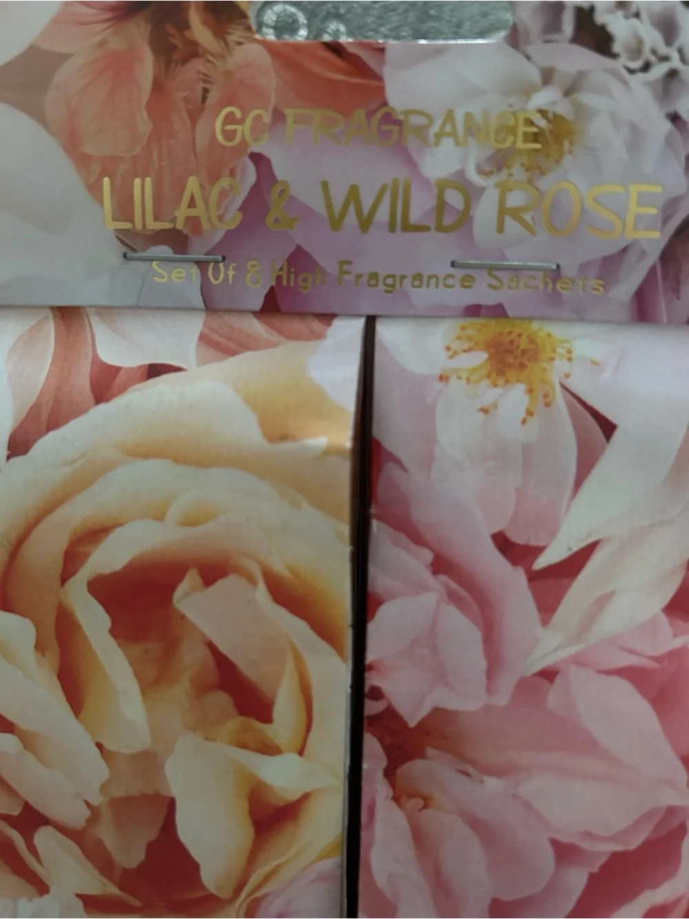 NWT Floral French Lavender & Lilac Wild Rose Decorative Sachet Set for Linens